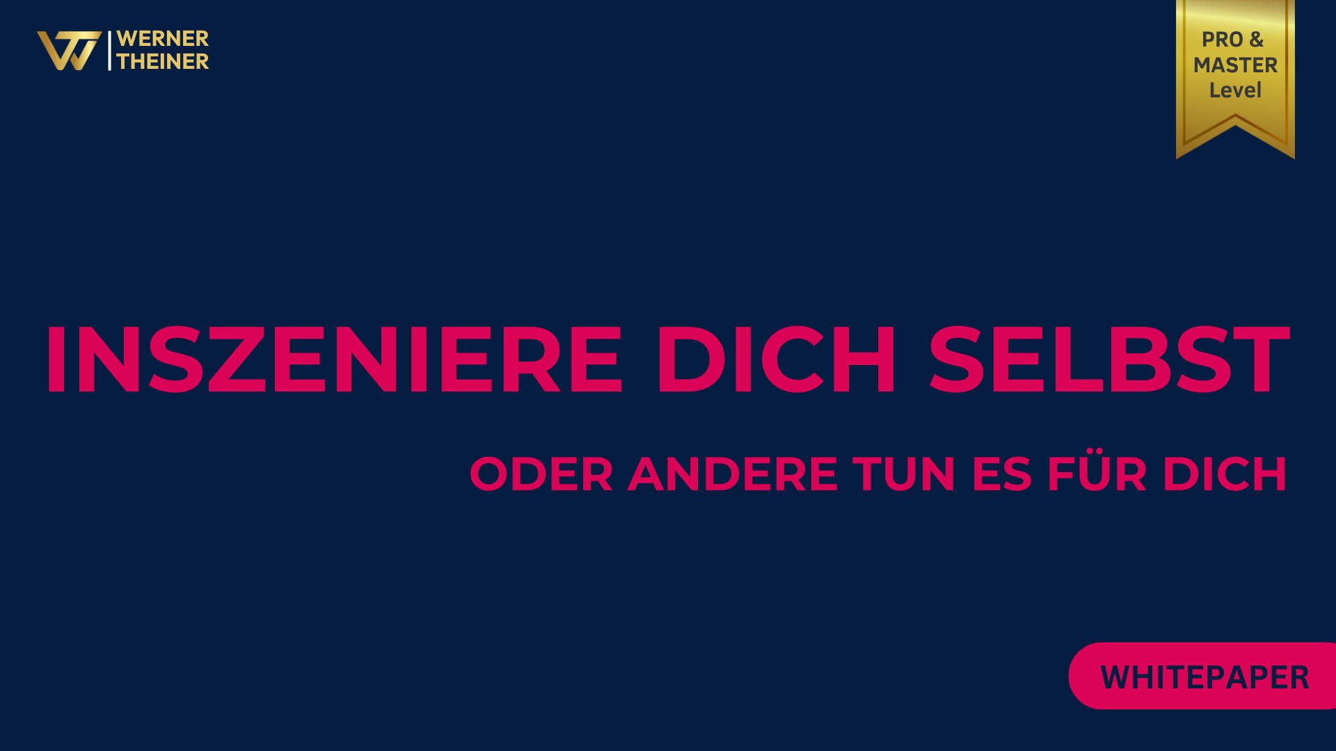Inszeniere dich selbst - oder andere tun es für dich